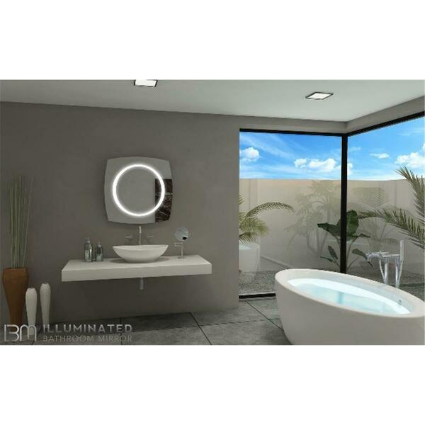 Paris Mirror 40 x 2 x 40 in. Halo Illuminated 6000K LED Mirror HALO40406000